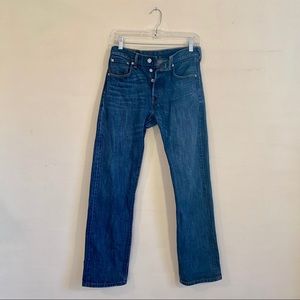 LEVI’s 501 DARK WASH STRAIGHT LEG JEANS 30 x 32